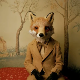 Dapper Fox in Formal Attire