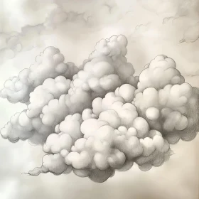 Billowing Clouds in Grayscale