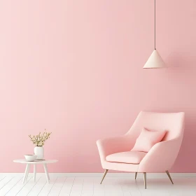 Pastel Pink Room with Stylish Furniture