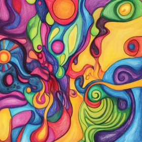 Colorful Swirling Abstract Painting