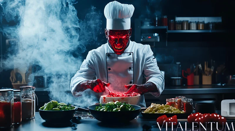 A Culinary Demon: Cooking Up a Storm AI Image