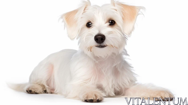 Captivating Image of Small White Dog with Fine Lines and Detailed Features AI Image