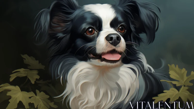 Charming Black Dog Portrait - A Captivating Digital Art Piece AI Image