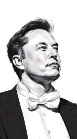 Sophisticated Portrait of Elon Musk in Formal Wear