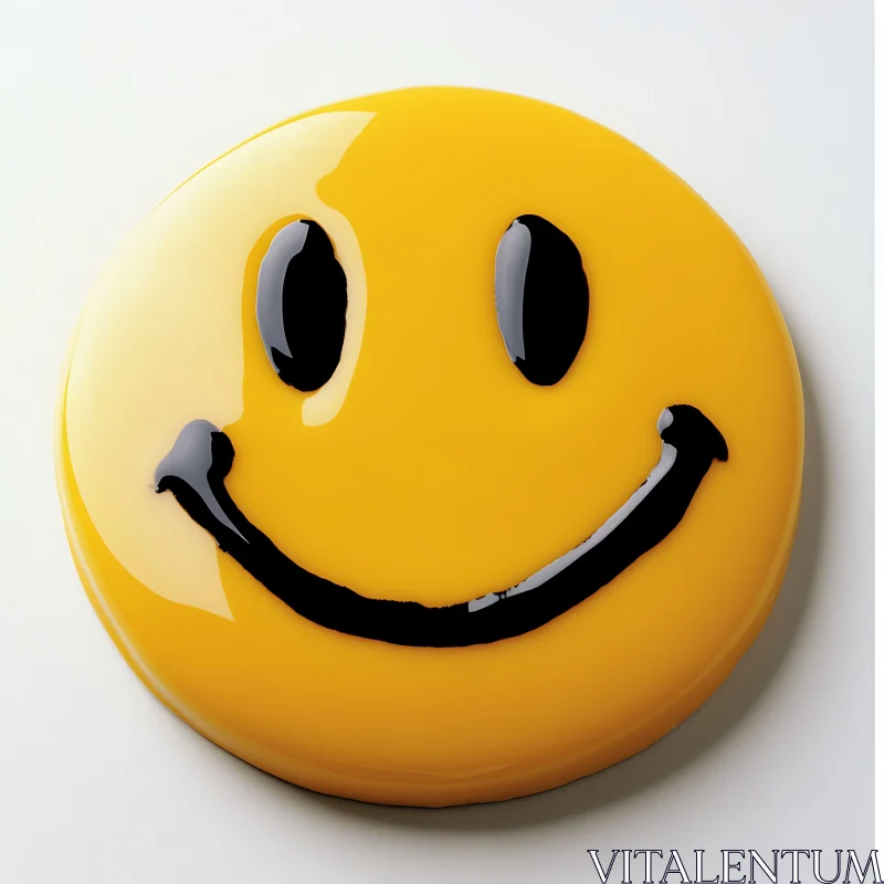 AI ART Radiant Smiley Face Glossy Art