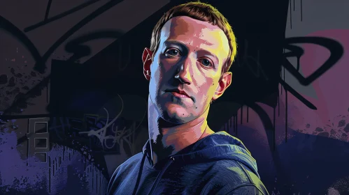 Urban Digital Art of Mark Zuckerberg