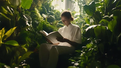 Serene Reader in Botanical Garden