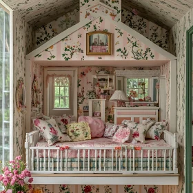 Pink Floral Miniature Room