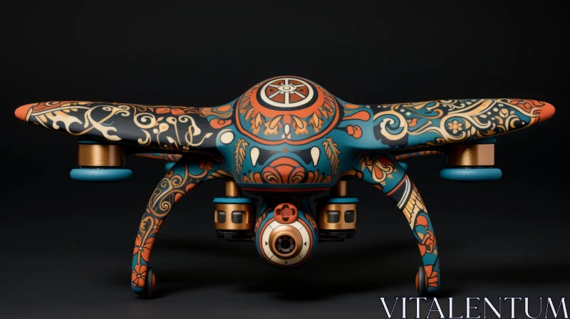 Orient-Inspired Anamorphic Art Drone with Unique Yokai Illustrations AI Image