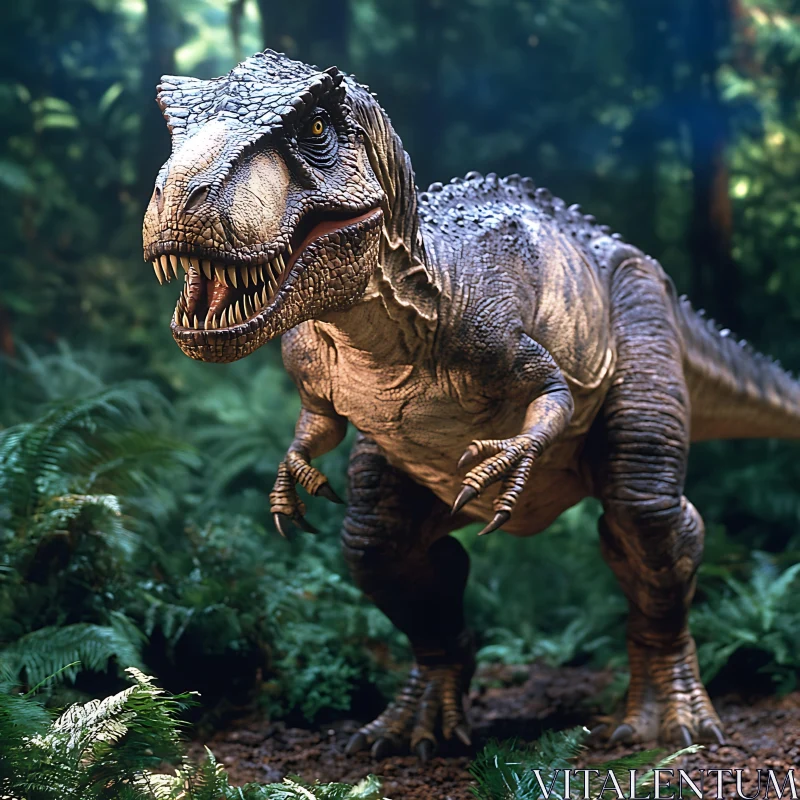 AI ART T-Rex in Primeval Forest