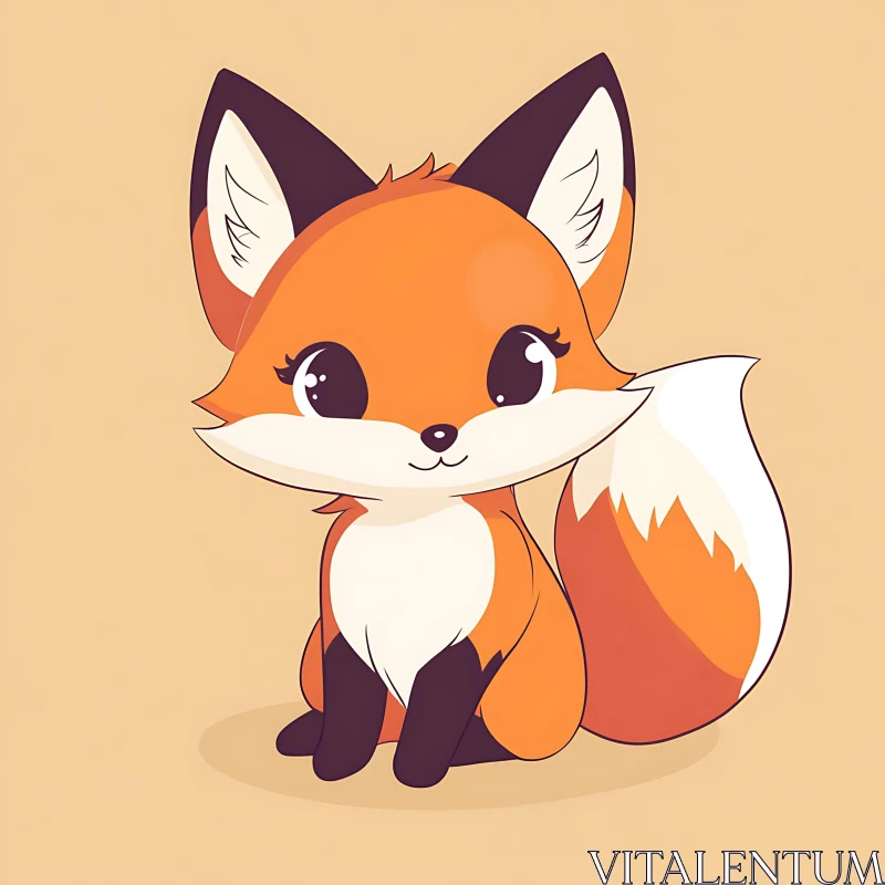 Cute Fox Cartoon Character AI Image