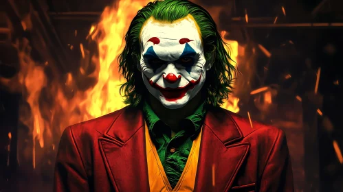 Sinister Clown in Flames