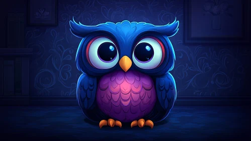 Charming Cartoon Owl Art