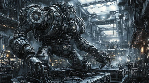 Colossal Robot in Industrial Setting