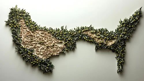 Abstract Olive Branch Composition