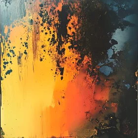 Energetic Abstract Painting in Warm Tones