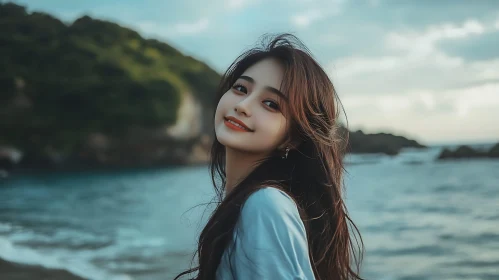 Serene Seaside Portrait