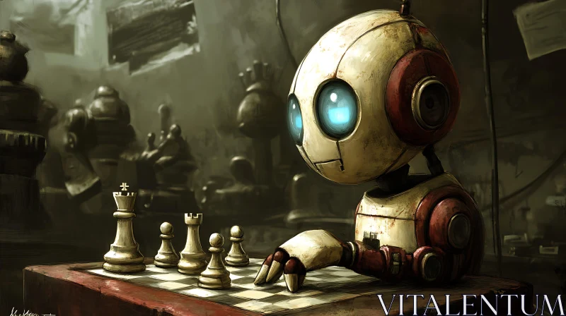 AI ART AI Robot Chess Master Illustration