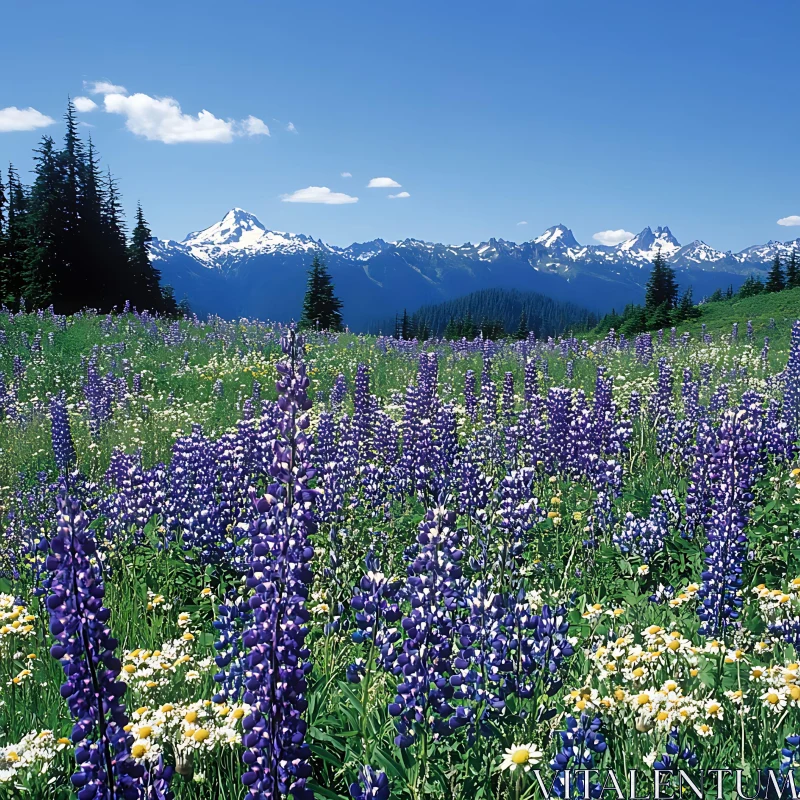 Alpine Meadow in Full Bloom AI Image