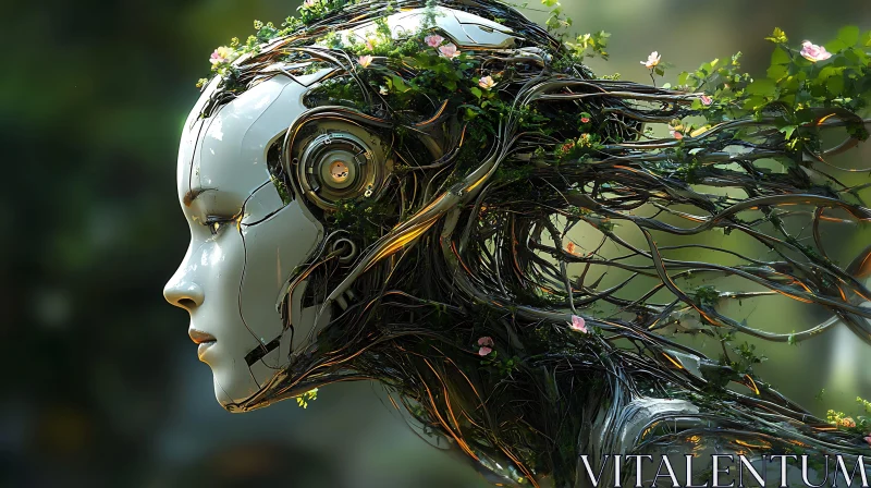 Futuristic Nature-Integrated Cyborg AI Image