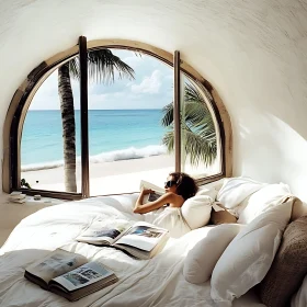 Serene Beach View from Bed