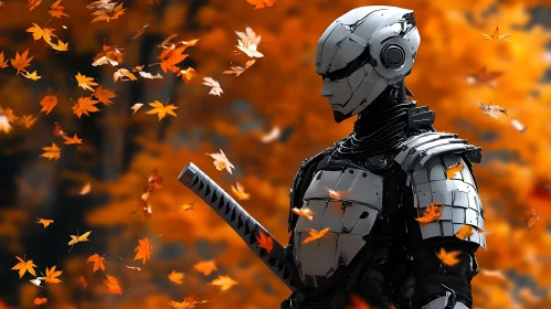 Cyborg Warrior in Fall