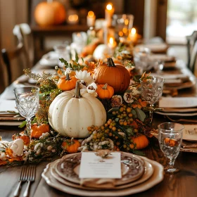 Thanksgiving Table Decor with Pumpkins