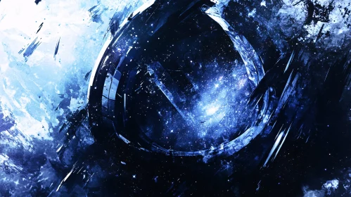Cosmic Blue Abstract Space Art