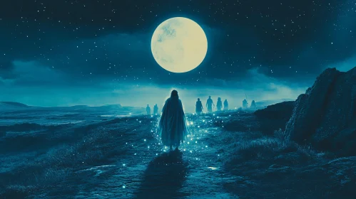 Moonlit Journey of the Pilgrims