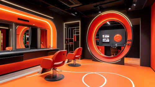 Contemporary Salon with Circular Mirrors