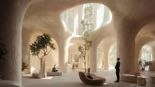 Modern Architecture with Indoor Trees