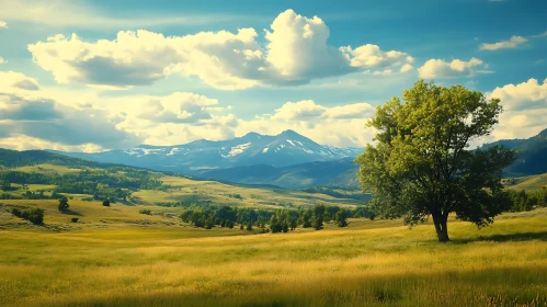 Scenic Meadow and Mountain View