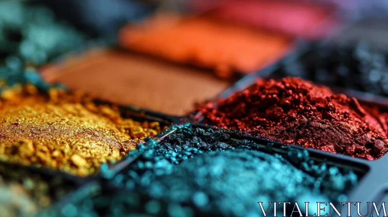 Close-Up of Colorful Powdered Pigments | Abstract Art AI Image