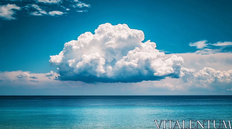 AI ART Tranquil Ocean Under Majestic Cloudscape