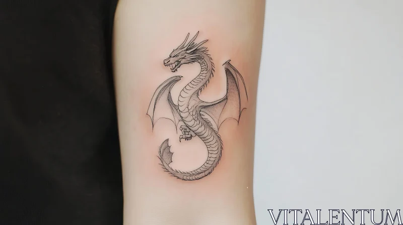 Intricate Dragon Body Art on Arm AI Image