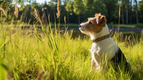 Fox Terrier in Nature - Backlit Photography Masterpiece