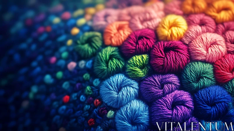 Textured Yarn Balls - Abstract Wool Art AI Image