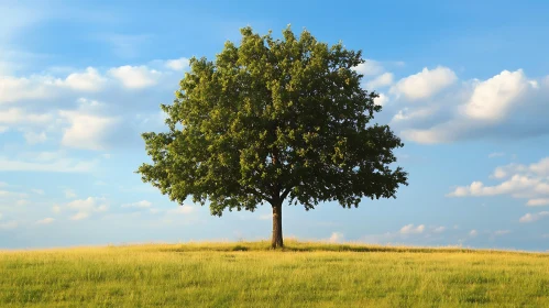 Solitary Tree Under Blue Sky