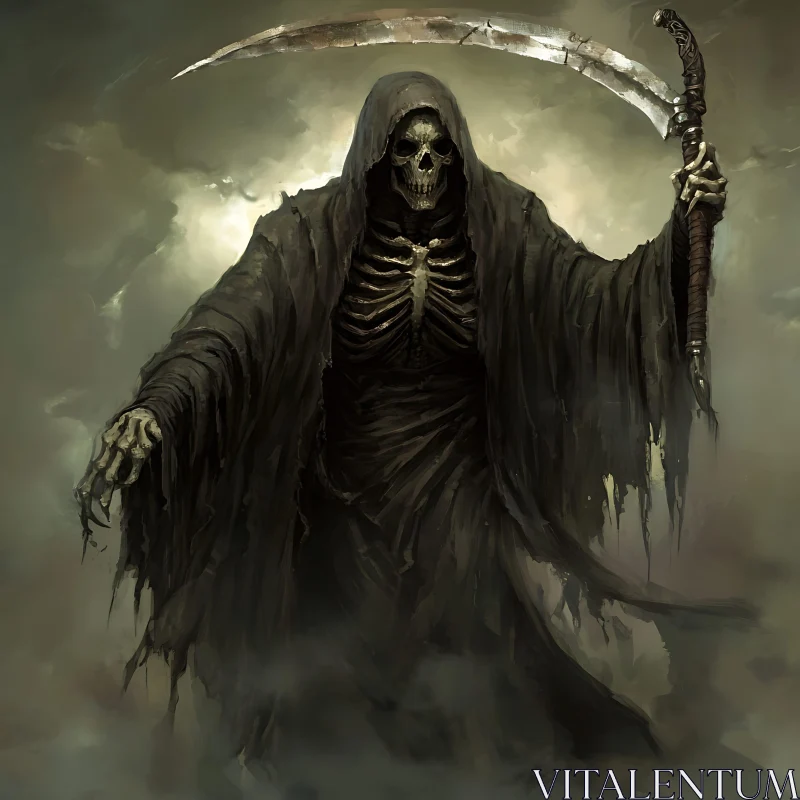 AI ART Cloaked Reaper with Scythe