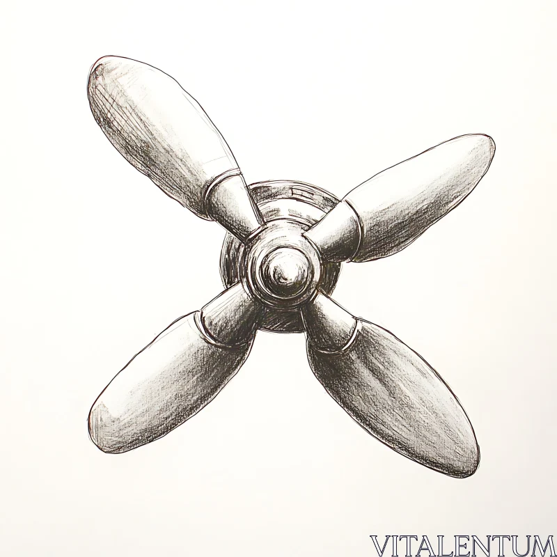 AI ART Detailed Fan Blade Drawing