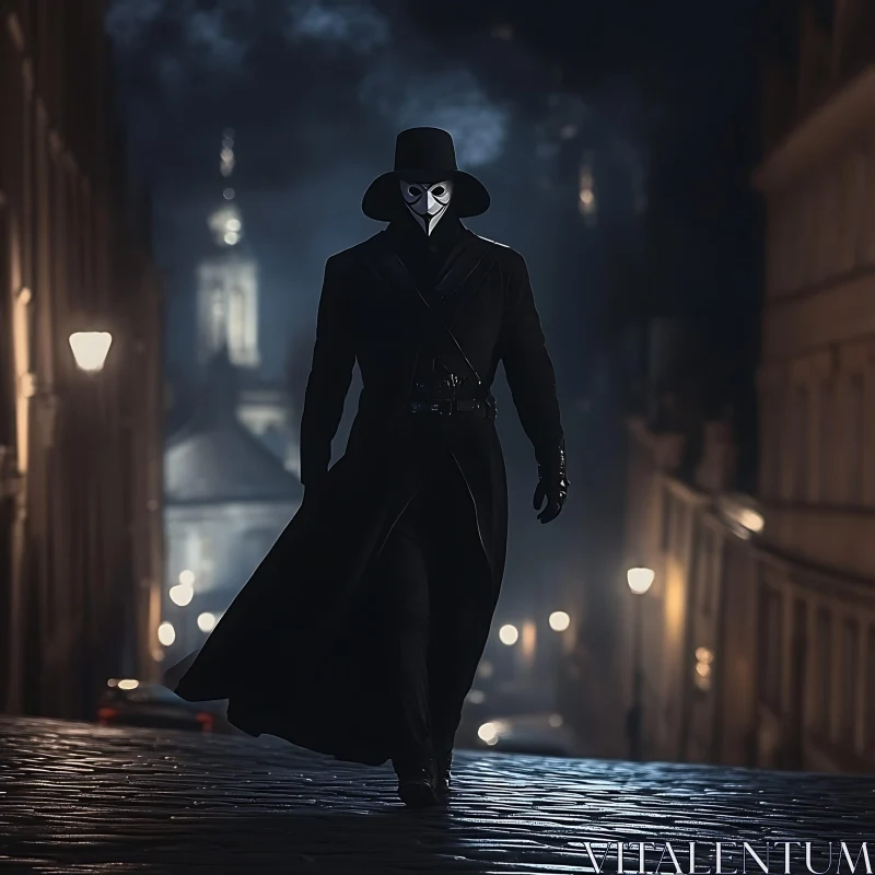 Night Watch: Plague Doctor's Vigil AI Image