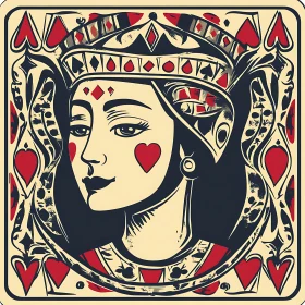 Classic Queen of Hearts Card Design