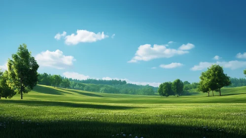Peaceful Green Field Landscape