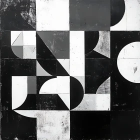 Abstract Geometric Art in Black and White