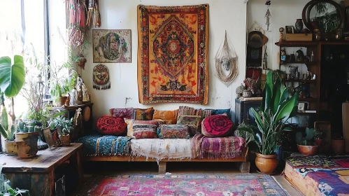 Eclectic Living Room with Bohemian Decor