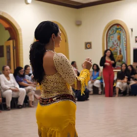 Woman in Yellow Dress Dancing