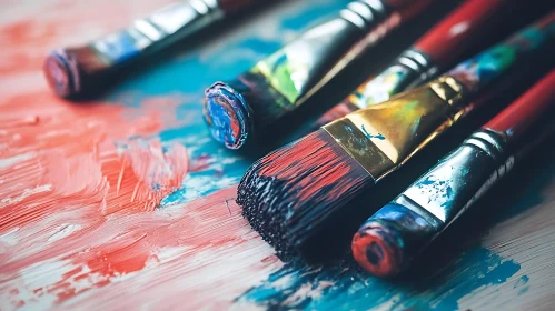 Paintbrushes and Vivid Palette