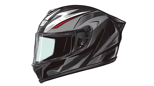 Modern Motorcycle Helmet Vector Art