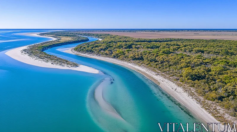 AI ART Scenic Aerial Perspective of a Beautiful Coastal Area