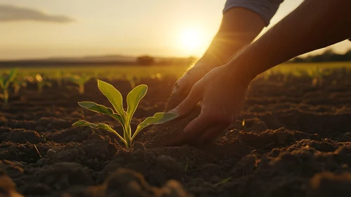 Tender Hands Planting New Life